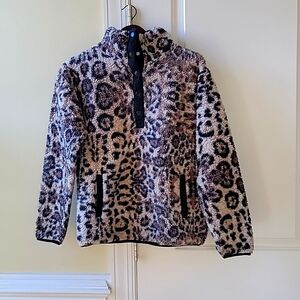 Keren Hart Leopard Sherpa pull over size M